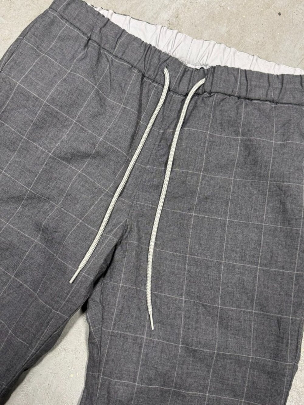 Beauty&Youth United Arrows 100% Wool Pants Windowpane Trousers Grey Medium - Picture 2 of 10